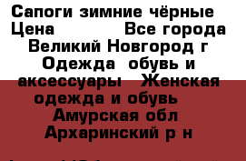 Сапоги зимние чёрные › Цена ­ 3 000 - Все города, Великий Новгород г. Одежда, обувь и аксессуары » Женская одежда и обувь   . Амурская обл.,Архаринский р-н